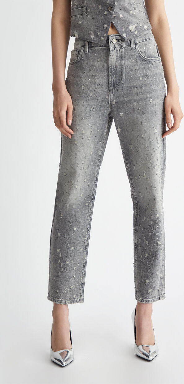 Liu Jo Jeans straight con stappi e strass